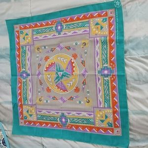 NWOT Vintage Wamcraft Southwest Aztec Cowboy Pastel Bandana 21"